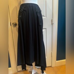 Adidas | Yohji Yamamoto Y3 black knit midi skirt.